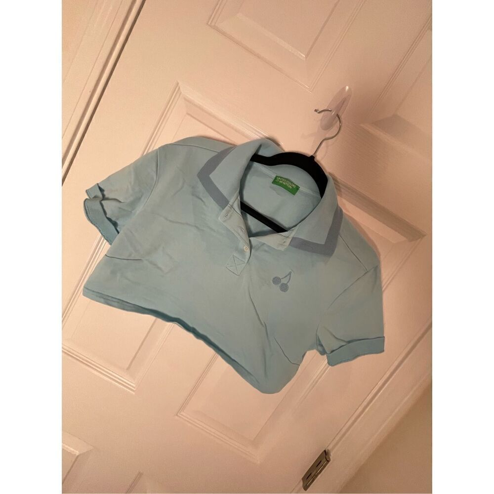 United Colors Of Benetton women’s crop polo size large blue